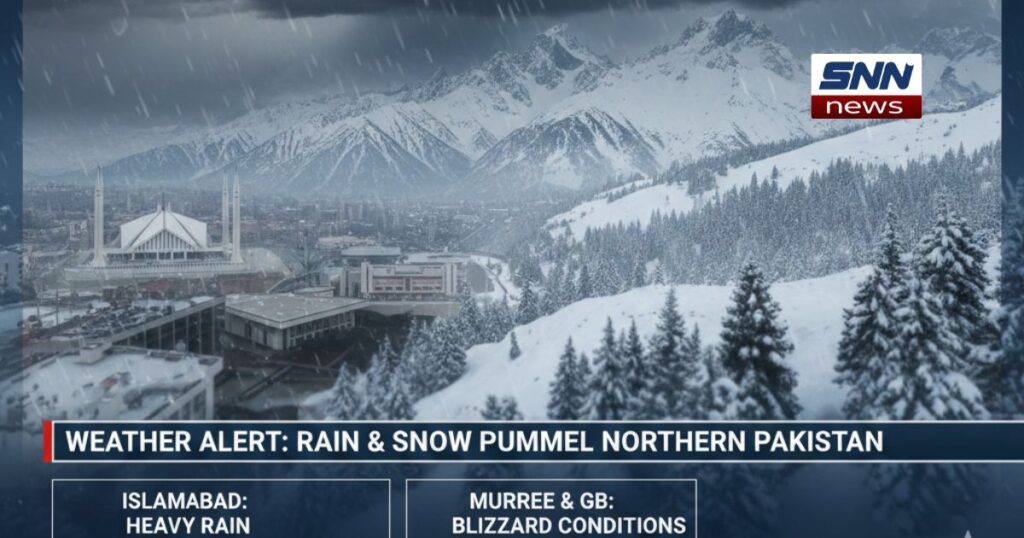 اسلام آباد سمیت مختلف علاقوں میں بارش اور برفباری کا امکان
