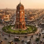 فیصل آباد کچہری بازار میں نامکمل ترقیاتی کام اور نصب کی گئی سلیبیں